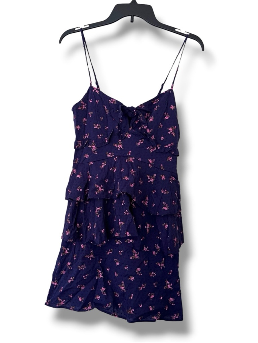 City Studio Juniors’ Medium Floral Print Tiered Sleeveless Fit & Flare Dress - Picture 4 of 6